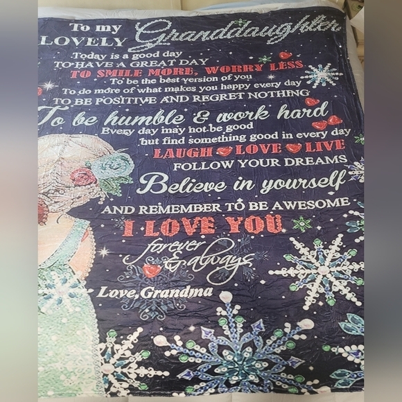 610- To My Granddaughter Throw Blanket Motivational Words NWT - Picture 1 of 6